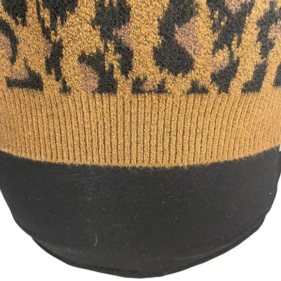 nordstrom fun stripe sweater brown dachshund leopard spots size L GL439068BG - Picture 6 of 16